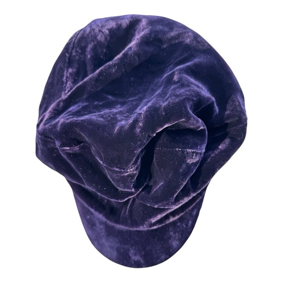 VTG Rare Rugby Ralph Lauren Purple Velvet Baker Boy Cap Hat Size: M/L - Picture 4 of 5